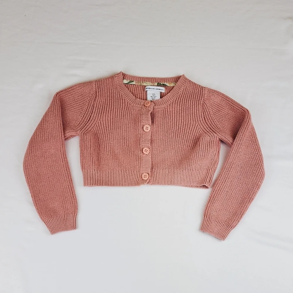 Cupcakes & Cashmere Girl Long Sleeve Button Down Knit Cardigan Swaeter